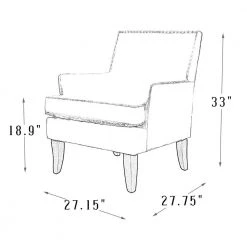 Herrera Black Leg Blue Accent Arm Chair with Nail Head Trim (Set of 2) by JAYDEN CREATION -JAYDEN CREATION Sales blue jayden creation accent chairs chs18393 1 s2 76 1000