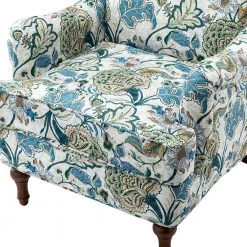 Acoetes Blue Armchair with Turned Legs by JAYDEN CREATION -JAYDEN CREATION Sales blue jayden creation accent chairs chwh0441 blue 1f 1000