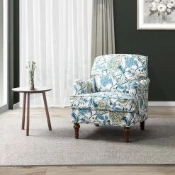 Acoetes Blue Armchair with Turned Legs by JAYDEN CREATION -JAYDEN CREATION Sales blue jayden creation accent chairs chwh0441 blue 31 1000