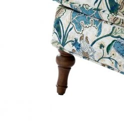 Acoetes Blue Armchair with Turned Legs by JAYDEN CREATION -JAYDEN CREATION Sales blue jayden creation accent chairs chwh0441 blue 44 1000