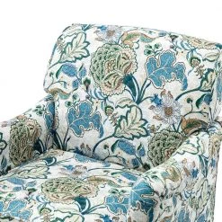 Acoetes Blue Armchair with Turned Legs by JAYDEN CREATION -JAYDEN CREATION Sales blue jayden creation accent chairs chwh0441 blue 4f 1000