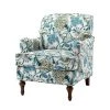 Acoetes Blue Armchair with Turned Legs by JAYDEN CREATION