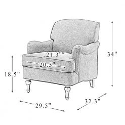 Acoetes Blue Armchair with Turned Legs by JAYDEN CREATION -JAYDEN CREATION Sales blue jayden creation accent chairs chwh0441 blue fa 1000