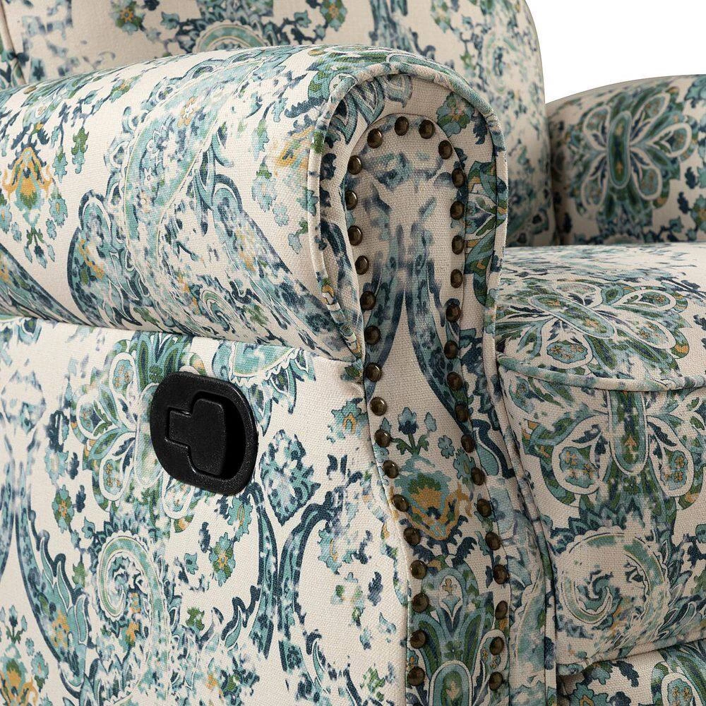 Orlando Blue Manual Swivel Glider Recliner with Swivel Base by JAYDEN CREATION 5 Orlando Blue Manual Swivel Glider Recliner with Swivel Base by JAYDEN CREATION - Image 5