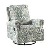 Orlando Blue Manual Swivel Glider Recliner with Swivel Base by JAYDEN CREATION