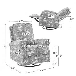 Orlando Blue Manual Swivel Glider Recliner with Swivel Base by JAYDEN CREATION 18 Orlando Blue Manual Swivel Glider Recliner with Swivel Base by JAYDEN CREATION -JAYDEN CREATION Sales blue jayden creation recliners rchd0623 blue 76 1000