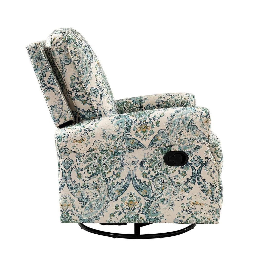 Orlando Blue Manual Swivel Glider Recliner with Swivel Base by JAYDEN CREATION 2 Orlando Blue Manual Swivel Glider Recliner with Swivel Base by JAYDEN CREATION - Image 2