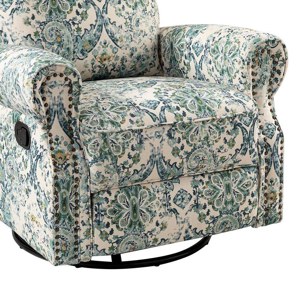 Orlando Blue Manual Swivel Glider Recliner with Swivel Base by JAYDEN CREATION 8 Orlando Blue Manual Swivel Glider Recliner with Swivel Base by JAYDEN CREATION - Image 8