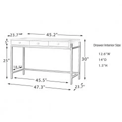 Yakira 47.3 in. Blue Writing Desk with Golden Base by JAYDEN CREATION -JAYDEN CREATION Sales blue jayden creation writing desks dkhn0067 blue 76 1000