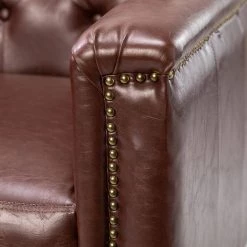 Faunus Brown Swivel Armchair with Nailhead Trim Set of 2 by JAYDEN CREATION -JAYDEN CREATION Sales brown jayden creation accent chairs chm0514 brown s2 44 1000