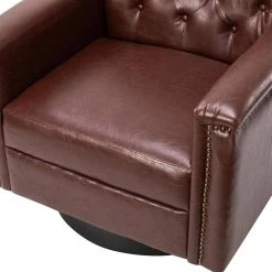 Faunus Brown Swivel Armchair with Nailhead Trim Set of 2 by JAYDEN CREATION -JAYDEN CREATION Sales brown jayden creation accent chairs chm0514 brown s2 4f 1000