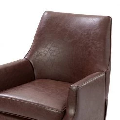 Scylla Vegan Leather Brown Armchair with Solid Wood Legs by JAYDEN CREATION -JAYDEN CREATION Sales brown jayden creation accent chairs chm0567 brown 1f 1000