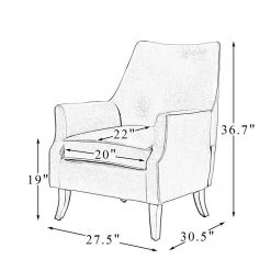 Scylla Vegan Leather Brown Armchair with Solid Wood Legs by JAYDEN CREATION -JAYDEN CREATION Sales brown jayden creation accent chairs chm0567 brown 76 1000