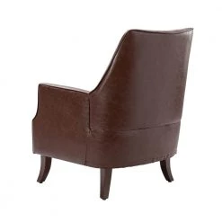 Scylla Vegan Leather Brown Armchair with Solid Wood Legs by JAYDEN CREATION -JAYDEN CREATION Sales brown jayden creation accent chairs chm0567 brown c3 1000
