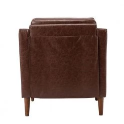 Celio Vegan Leather Brown Armchair with Solid wood Legs by JAYDEN CREATION -JAYDEN CREATION Sales brown jayden creation accent chairs chwh0598 brown 66 1000