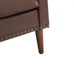 Celio Vegan Leather Brown Armchair with Solid wood Legs by JAYDEN CREATION -JAYDEN CREATION Sales brown jayden creation accent chairs chwh0598 brown fa 1000