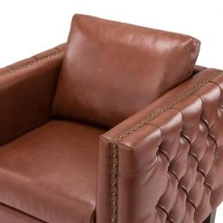 P1 a cido Brown Club Chair with Nailhead Trim by JAYDEN CREATION -JAYDEN CREATION Sales brown jayden creation accent chairs chxr0291 brown 1f 1000