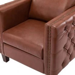 P1 a cido Brown Club Chair with Nailhead Trim by JAYDEN CREATION -JAYDEN CREATION Sales brown jayden creation accent chairs chxr0291 brown 4f 1000