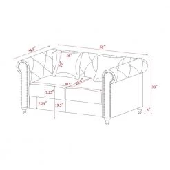 Antonio 60 in. W Brown Loveseat with Nailhead Trim by JAYDEN CREATION -JAYDEN CREATION Sales brown jayden creation loveseats cy2026b 2 brown p 76 1000