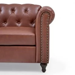 Antonio 60 in. W Brown Loveseat with Nailhead Trim by JAYDEN CREATION -JAYDEN CREATION Sales brown jayden creation loveseats cy2026b 2 brown p fa 1000