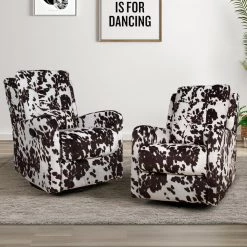 Bellamy Brown Swivel Recliner with Metal Base (Set of 2) by JAYDEN CREATION -JAYDEN CREATION Sales brown jayden creation recliners knm598 brown s2 31 1000