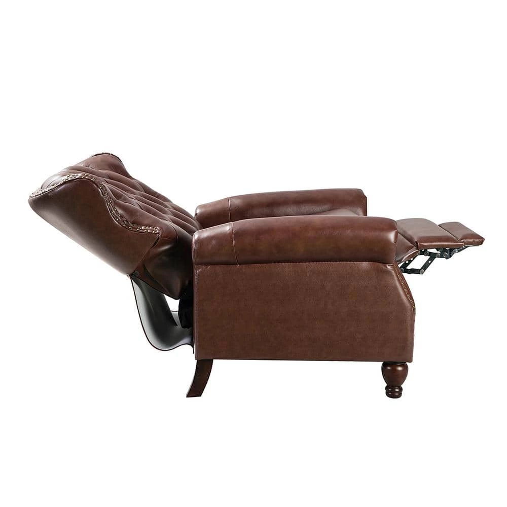 Isabel Brown Genuine Leather Recliner with Tufted Back by JAYDEN CREATION 2 Isabel Brown Genuine Leather Recliner with Tufted Back by JAYDEN CREATION - Image 2