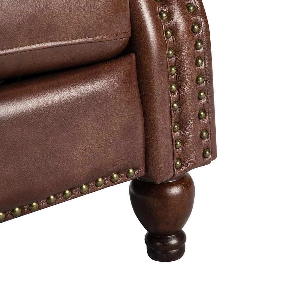 Isabel Brown Genuine Leather Recliner with Tufted Back by JAYDEN CREATION 8 Isabel Brown Genuine Leather Recliner with Tufted Back by JAYDEN CREATION - Image 8