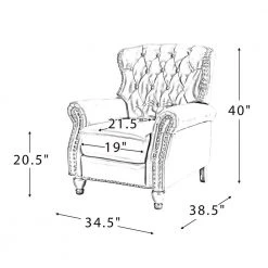 Isabel Brown Genuine Leather Recliner with Tufted Back Set of 2 by JAYDEN CREATION -JAYDEN CREATION Sales brown jayden creation recliners rcxa0346 brown s2 76 1000