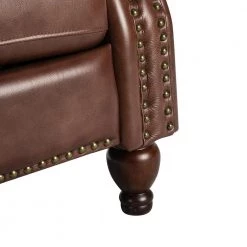Isabel Brown Genuine Leather Recliner with Tufted Back Set of 2 by JAYDEN CREATION -JAYDEN CREATION Sales brown jayden creation recliners rcxa0346 brown s2 fa 1000