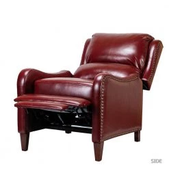 Hyde Burgundy Nailhead Genuine Cigar Leather Recliner by JAYDEN CREATION -JAYDEN CREATION Sales burgundy jayden creation recliners rclb0052 burgundy 4f 1000