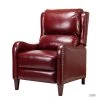 Hyde Burgundy Nailhead Genuine Cigar Leather Recliner by JAYDEN CREATION