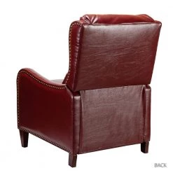 Hyde Burgundy Nailhead Genuine Cigar Leather Recliner by JAYDEN CREATION -JAYDEN CREATION Sales burgundy jayden creation recliners rclb0052 burgundy c3 1000