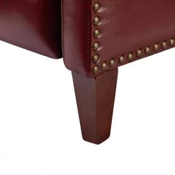 Hyde Burgundy Nailhead Genuine Cigar Leather Recliner by JAYDEN CREATION -JAYDEN CREATION Sales burgundy jayden creation recliners rclb0052 burgundy fa 1000