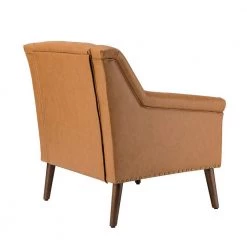 Nycteus Camel Vegan Leather Armchair with Nailhead Trim Set of 2 by JAYDEN CREATION -JAYDEN CREATION Sales camel jayden creation accent chairs chdt0542 camel s2 c3 1000