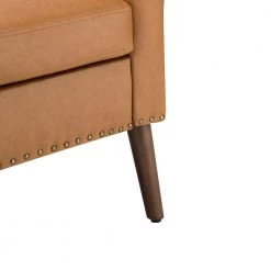 Nycteus Camel Vegan Leather Armchair with Nailhead Trim Set of 2 by JAYDEN CREATION -JAYDEN CREATION Sales camel jayden creation accent chairs chdt0542 camel s2 fa 1000