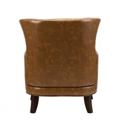 Bonnot Camel Solid and Manufactured Wooden Upholstered Faux Leather Armchair with Nailhead Trim (Set of 2) by JAYDEN CREATION -JAYDEN CREATION Sales camel jayden creation accent chairs chlj0302 camel s2 66 1000