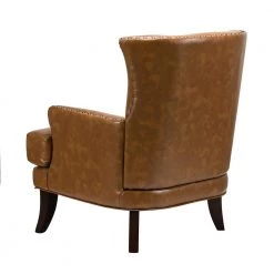Bonnot Camel Solid and Manufactured Wooden Upholstered Faux Leather Armchair with Nailhead Trim (Set of 2) by JAYDEN CREATION -JAYDEN CREATION Sales camel jayden creation accent chairs chlj0302 camel s2 c3 1000