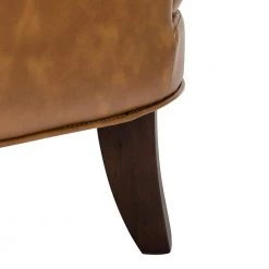 Bonnot Camel Solid and Manufactured Wooden Upholstered Faux Leather Armchair with Nailhead Trim (Set of 2) by JAYDEN CREATION -JAYDEN CREATION Sales camel jayden creation accent chairs chlj0302 camel s2 fa 1000