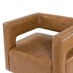 Ferrero Camel Swivel Barrel Chair with Nailhead Trim by JAYDEN CREATION -JAYDEN CREATION Sales camel jayden creation accent chairs chm0444 camel 4f 1000