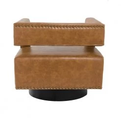 Ferrero Camel Swivel Barrel Chair with Nailhead Trim by JAYDEN CREATION -JAYDEN CREATION Sales camel jayden creation accent chairs chm0444 camel 66 1000