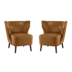 Abas Camel Side Chair with Wingback (Set of 2) by JAYDEN CREATION