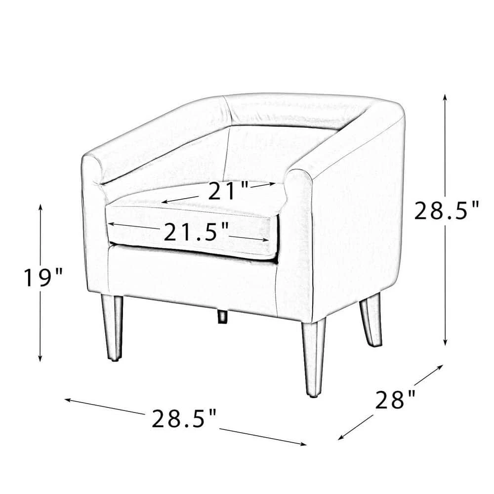 Liz Camel Vegan Leather Barrel Chair with Wooden Legs (Set of 2) by JAYDEN CREATION 9 Liz Camel Vegan Leather Barrel Chair with Wooden Legs (Set of 2) by JAYDEN CREATION - Image 9
