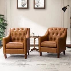 Lapithae Camel Armchair with Nailhead Trim (Set of 2) by JAYDEN CREATION -JAYDEN CREATION Sales camel jayden creation accent chairs chwh0516 camel s2 31 1000