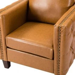 P1 a cido Camel Club Chair with Nailhead Trim (Set of 2) by JAYDEN CREATION -JAYDEN CREATION Sales camel jayden creation accent chairs chxr0291 camel s2 4f 1000