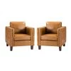 P1 a cido Camel Club Chair with Nailhead Trim (Set of 2) by JAYDEN CREATION