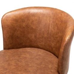 Erdeven Camel Faux Leather Side Chair with Cross Metal Legs (Set of 2) by JAYDEN CREATION -JAYDEN CREATION Sales camel jayden creation accent chairs hchww0128 camel 1f 1000