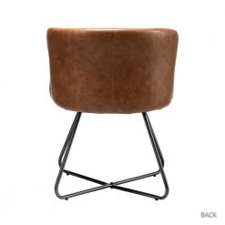 Erdeven Camel Faux Leather Side Chair with Cross Metal Legs (Set of 2) by JAYDEN CREATION -JAYDEN CREATION Sales camel jayden creation accent chairs hchww0128 camel 66 1000