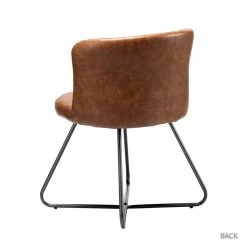 Erdeven Camel Faux Leather Side Chair with Cross Metal Legs (Set of 2) by JAYDEN CREATION -JAYDEN CREATION Sales camel jayden creation accent chairs hchww0128 camel c3 1000