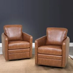 Denver Camel Swivel Chair with a Swivel Base (Set of 2) by JAYDEN CREATION -JAYDEN CREATION Sales camel jayden creation accent chairs knm527 camel s2 31 1000