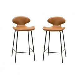 Lorestan Camel Counter & Bar Stool with Low Back Set of 2 by JAYDEN CREATION